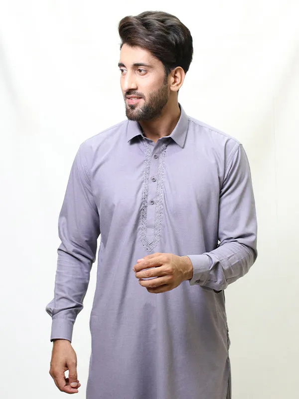 280 Men's Fall Kameez Shalwar Stitched Suit Purple