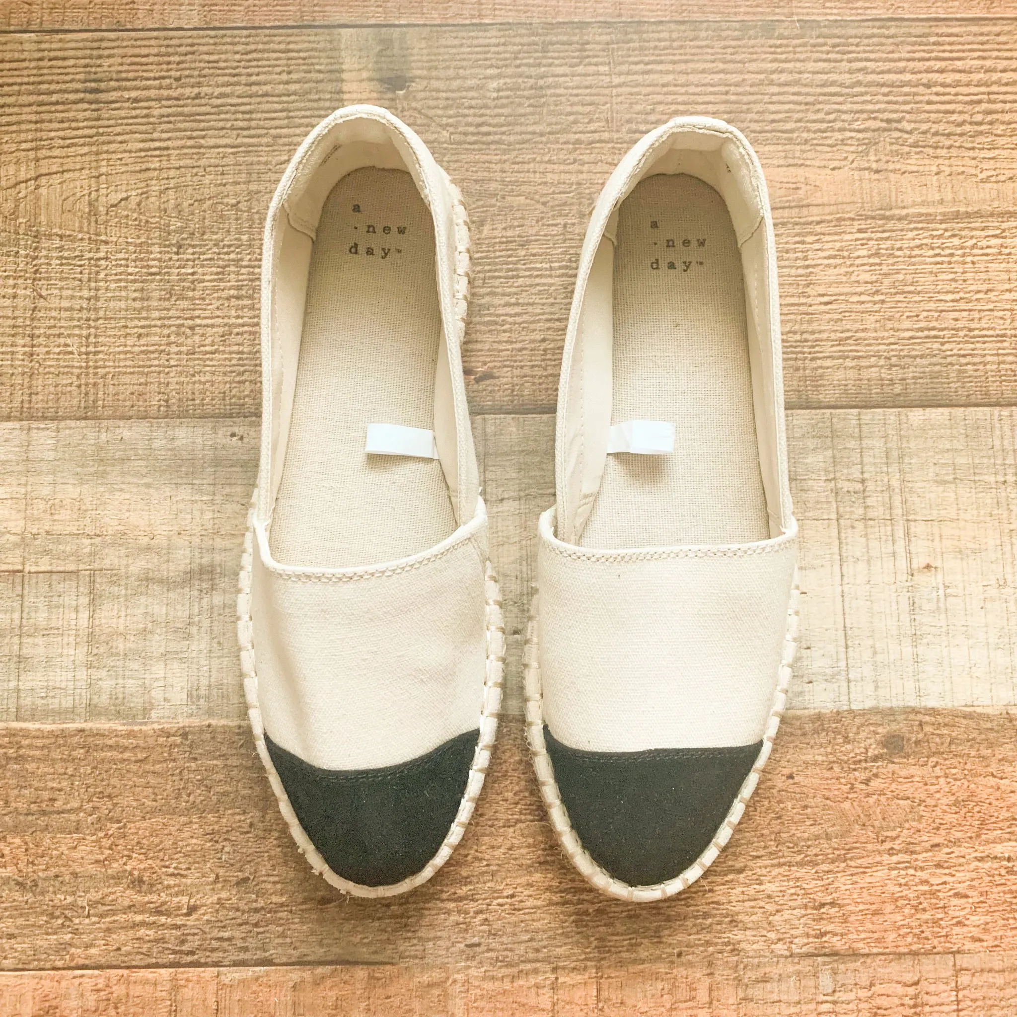 A New Day Cream and Black Espadrilles- Size 7.5