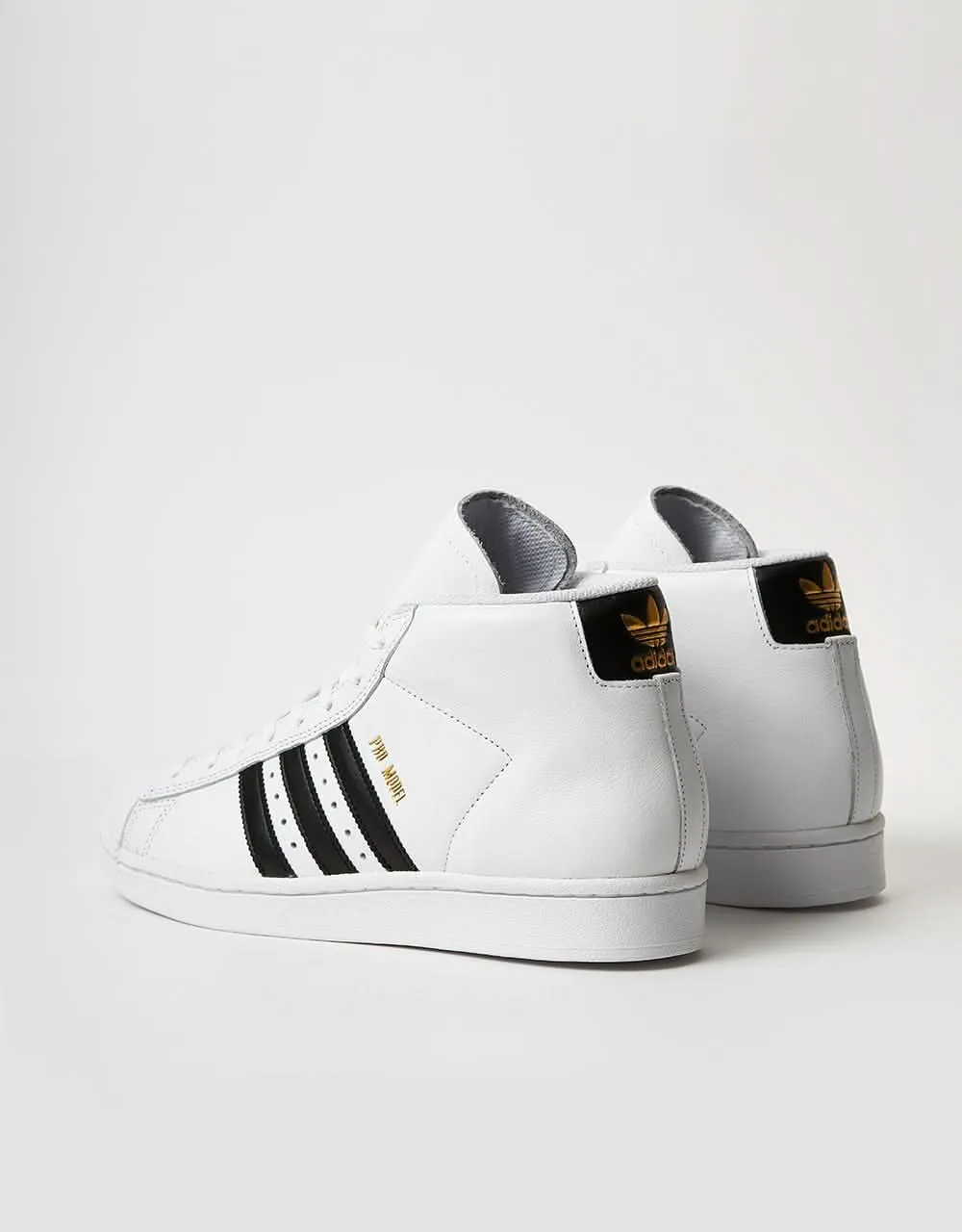 adidas Pro Model ADV Skate Shoes - White/Core Black/Gold Metallic