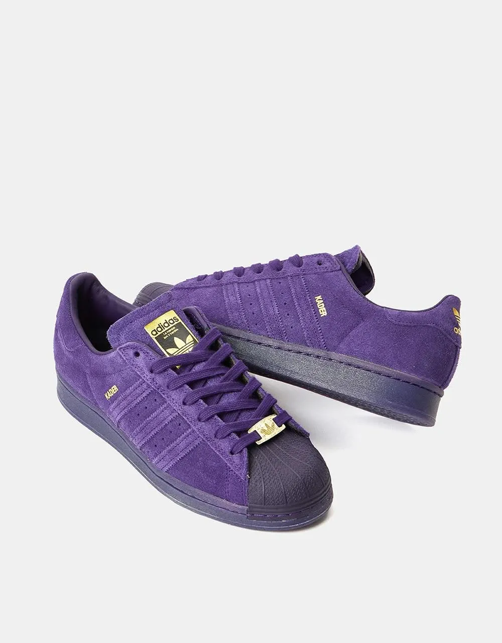 adidas x Kader Superstar ADV Skate Shoes - Dark Purple/Dark Purple/Gold Metallic