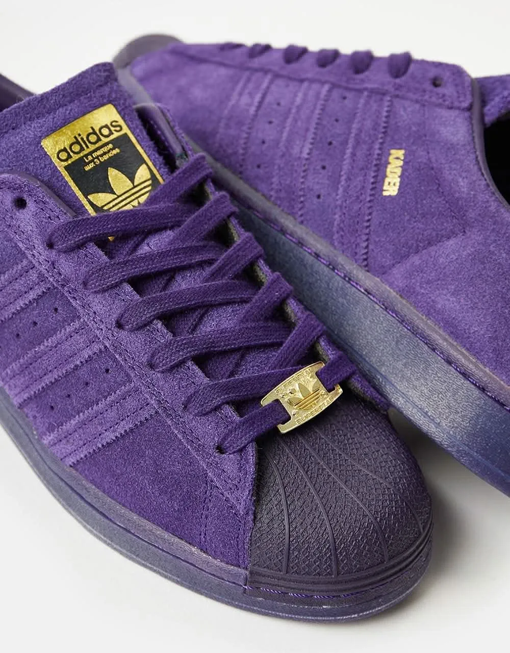 adidas x Kader Superstar ADV Skate Shoes - Dark Purple/Dark Purple/Gold Metallic