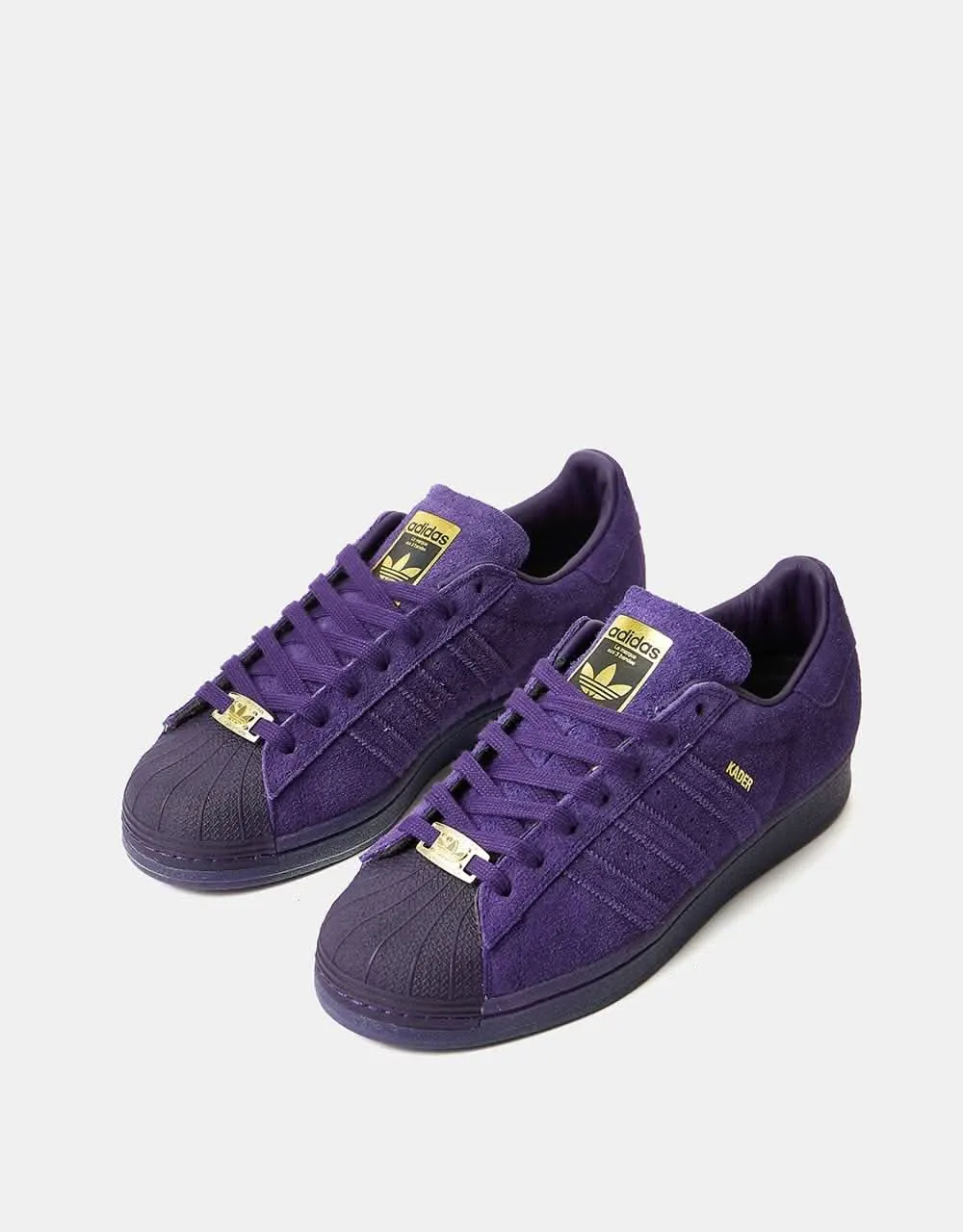 adidas x Kader Superstar ADV Skate Shoes - Dark Purple/Dark Purple/Gold Metallic