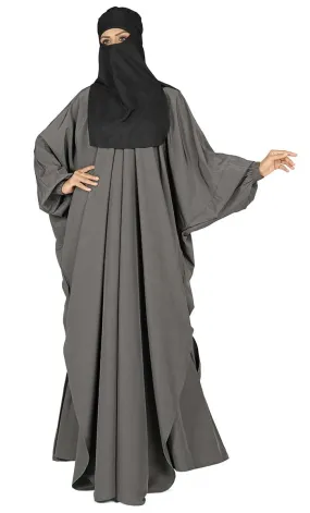 All Occasion Wear Grey And Black  Niqabh, Burkha, Khimar And Lining Set