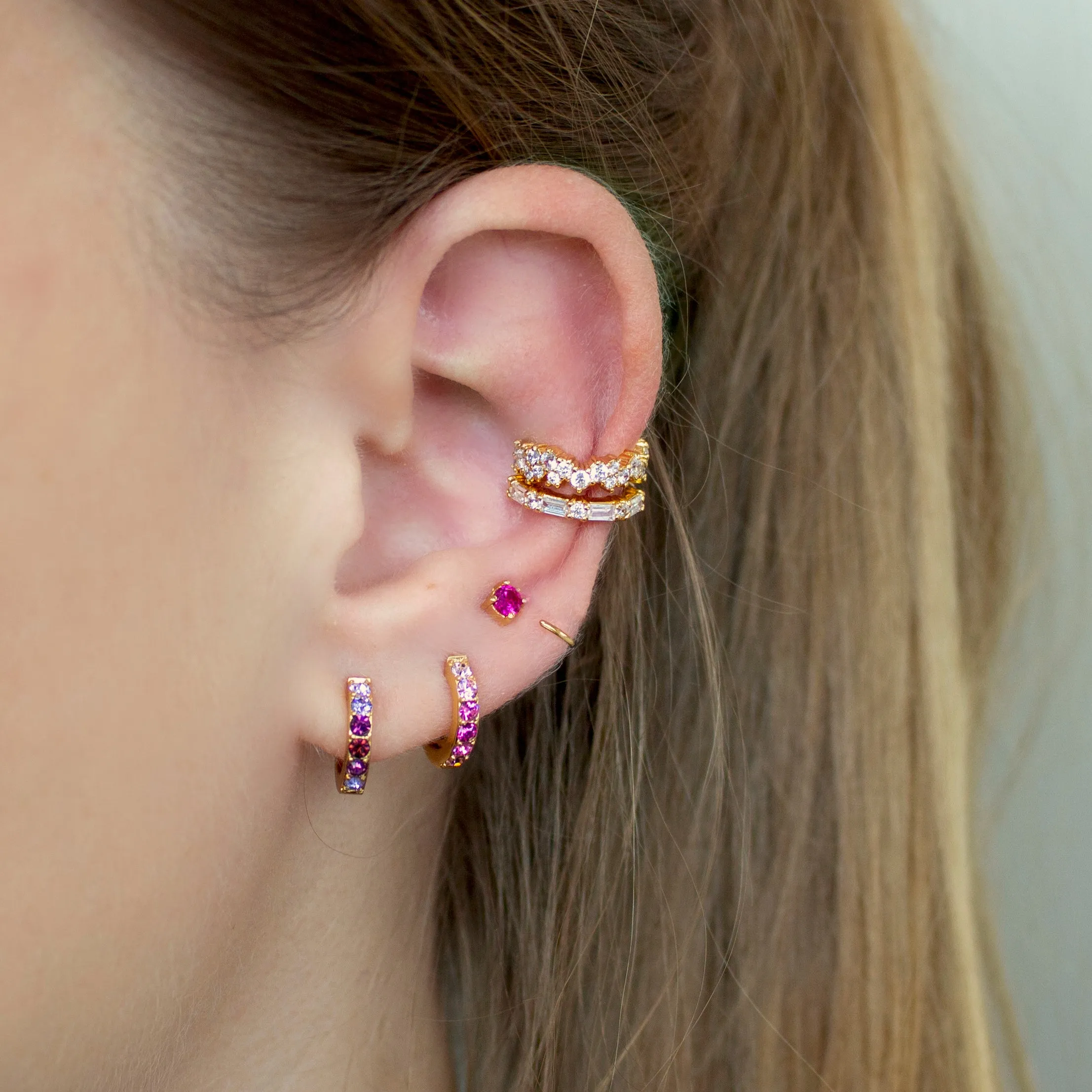 Amethyst Ombre Hoop Earrings