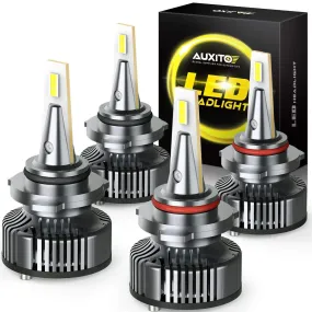 AUXITO 9005 HB3 High Beam and 9006 HB4 Low Beam LED Bulbs Combo Kit, 400% Times Brighter, 6500K White