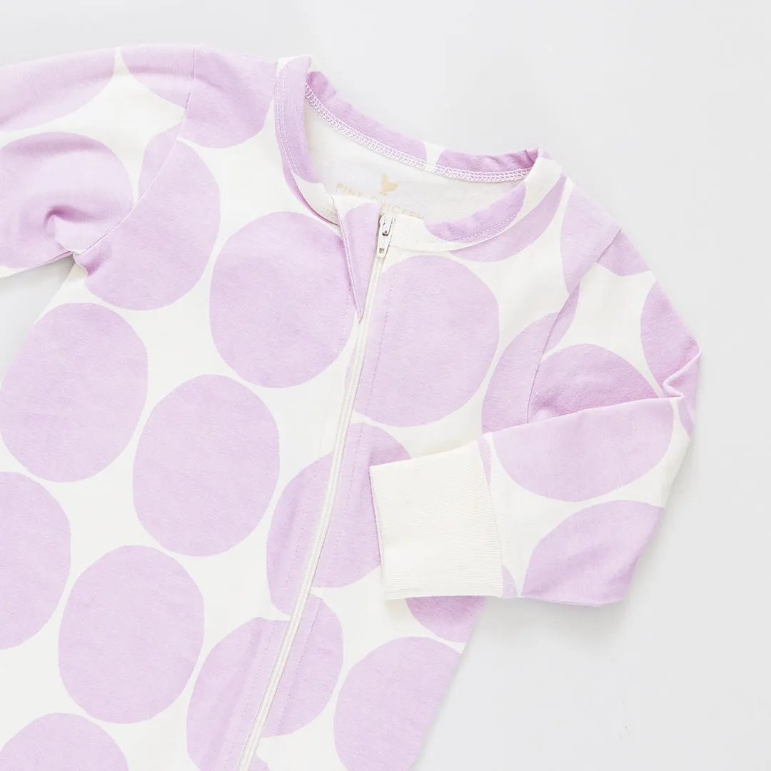 Baby Organic Romper - Lavender Dot