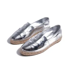 Chanel Metallic Leather CC Espadrilles