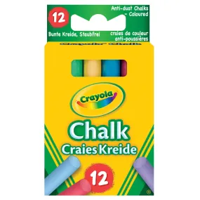 Crayola 12 Anti-Dust Coloured Chalk