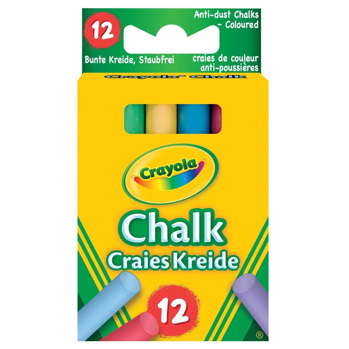 Crayola 12 Anti-Dust Coloured Chalk