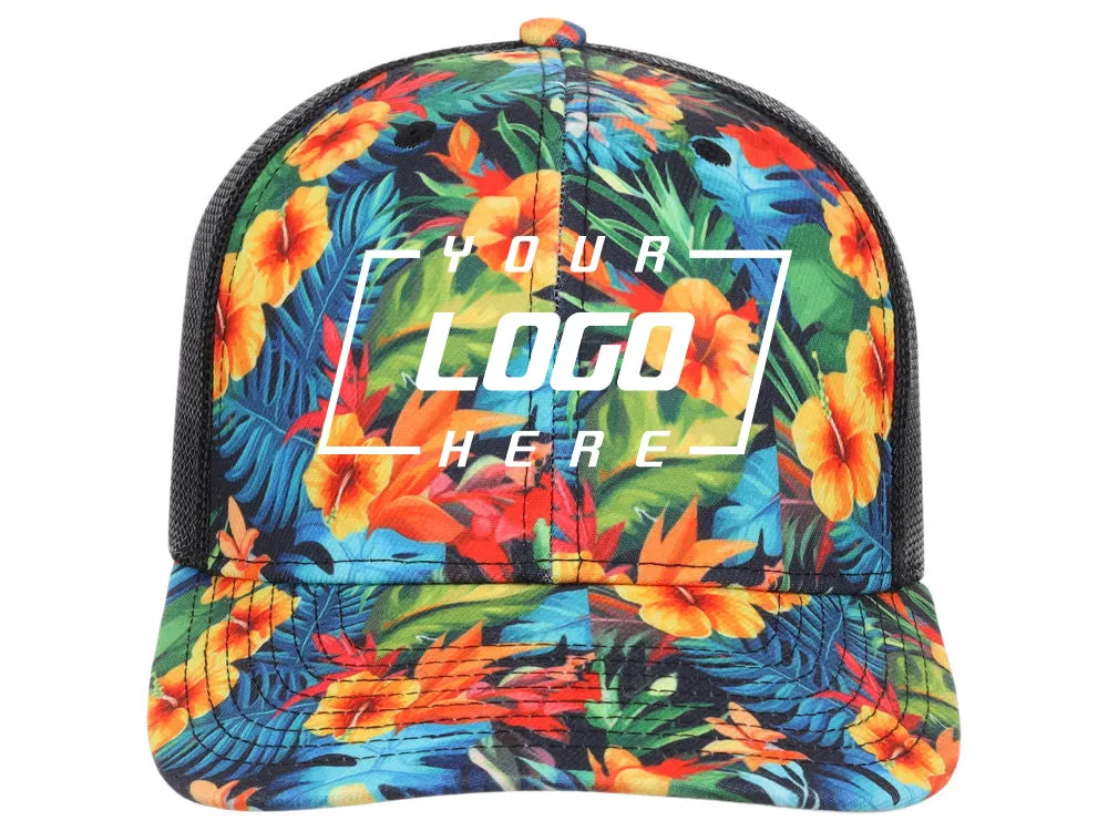 Crowns By Lids Tropical Trucker Cap - Green/Yellow