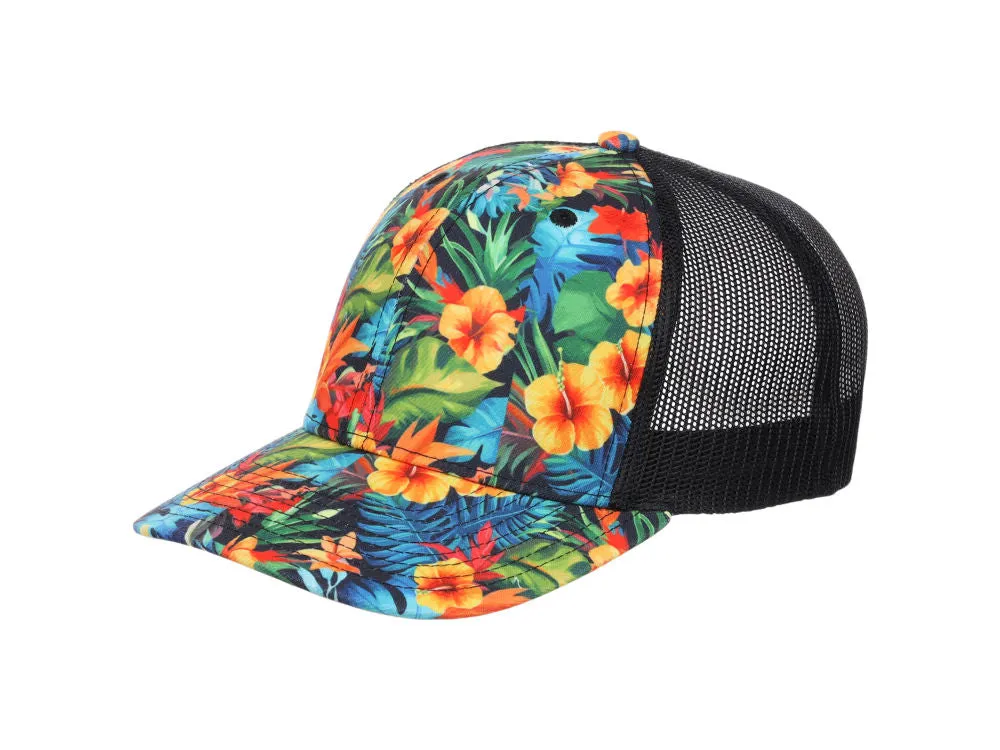 Crowns By Lids Tropical Trucker Cap - Green/Yellow