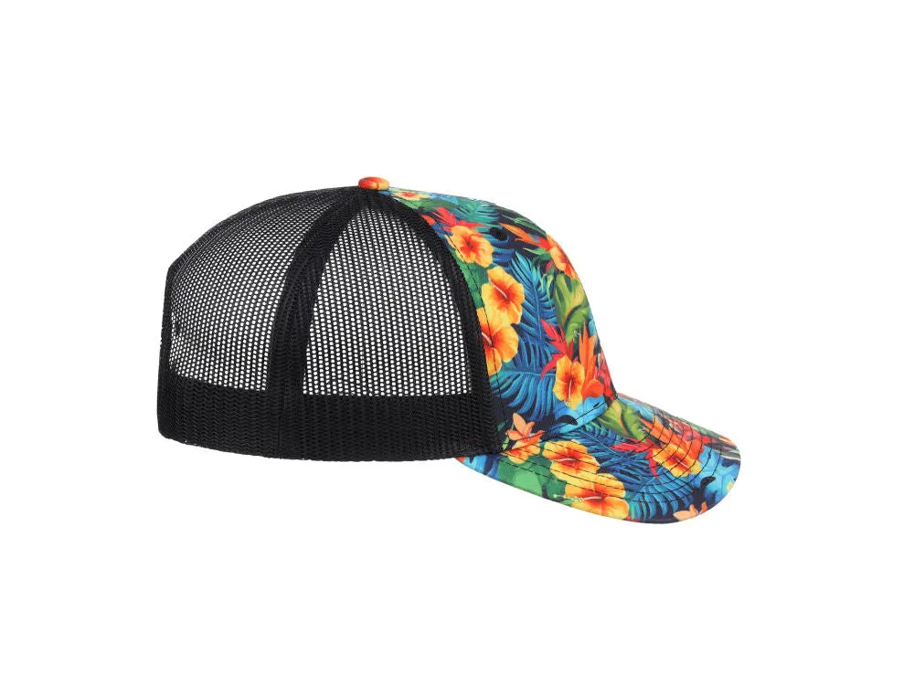 Crowns By Lids Tropical Trucker Cap - Green/Yellow