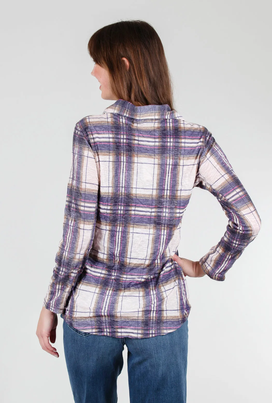 Crushed Plaid Shirt, Purple