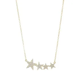 Crystal Shooting Star Necklace silver gold