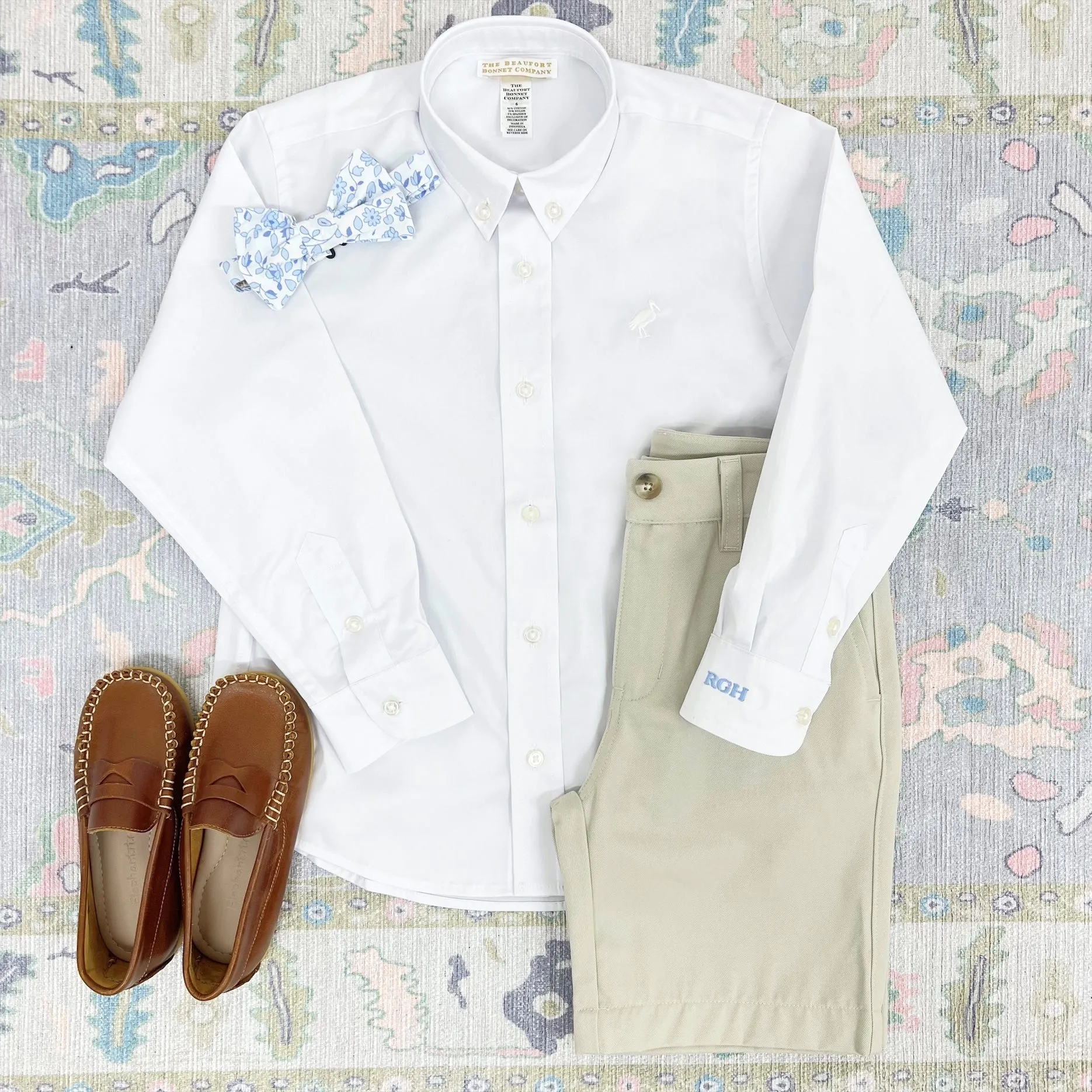 Dean's List Dress Shirt (Oxford) - Worth Avenue White with Worth Avenue White Stork