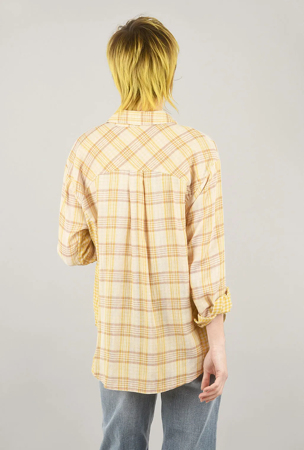 Double-Face Plaid Shirt, Mustard