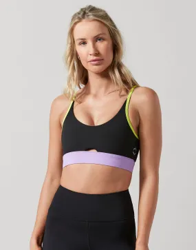 Evie Sports Bra in Black & Purple