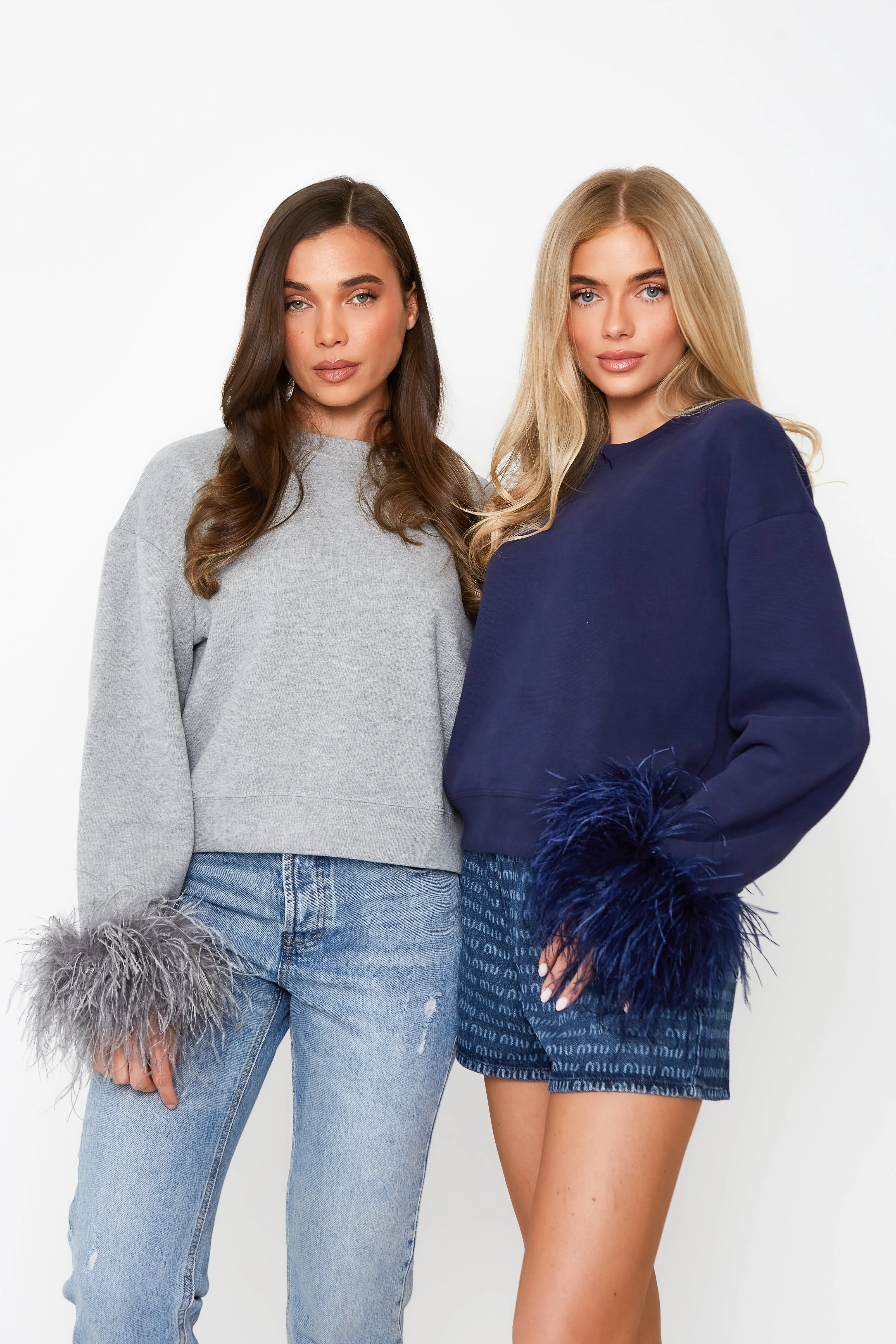 Feather Cuff Sweatshirt