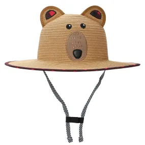 FlapJackKids Kids UPF50  Straw Sun Hat - Bear