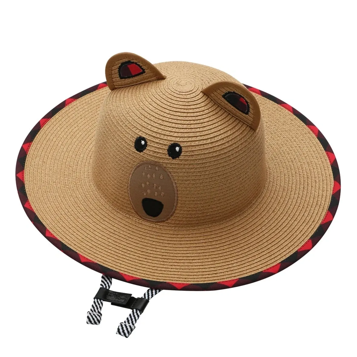 FlapJackKids Kids UPF50  Straw Sun Hat - Bear