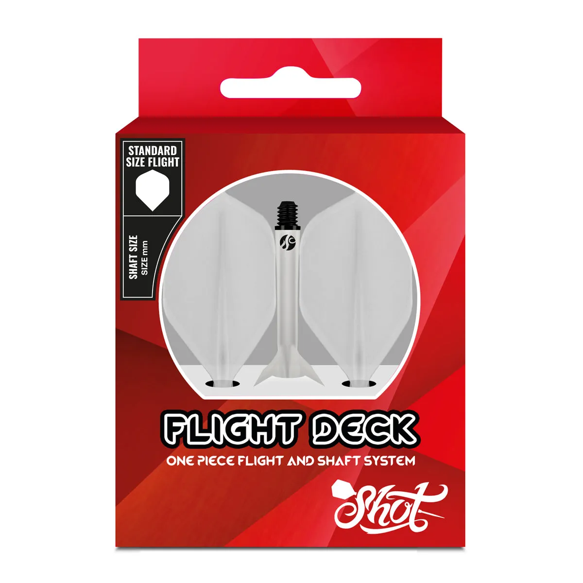 Flight Deck Clear One Piece Dart Flight and Shaft System by Shot