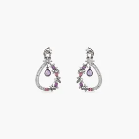 Floral Blush CZ Drop Earrings