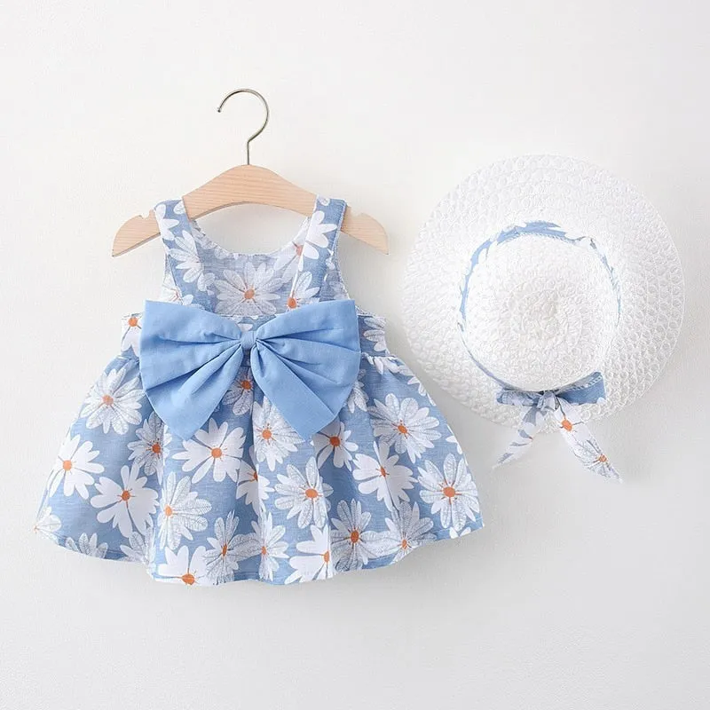 Girl Print Plaid Bow Dress