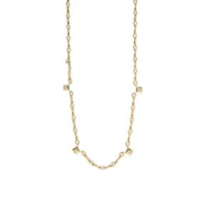 Handmade Chain with Carre Diamonds Necklace