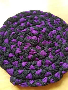 Handmade Coaster Black Purple