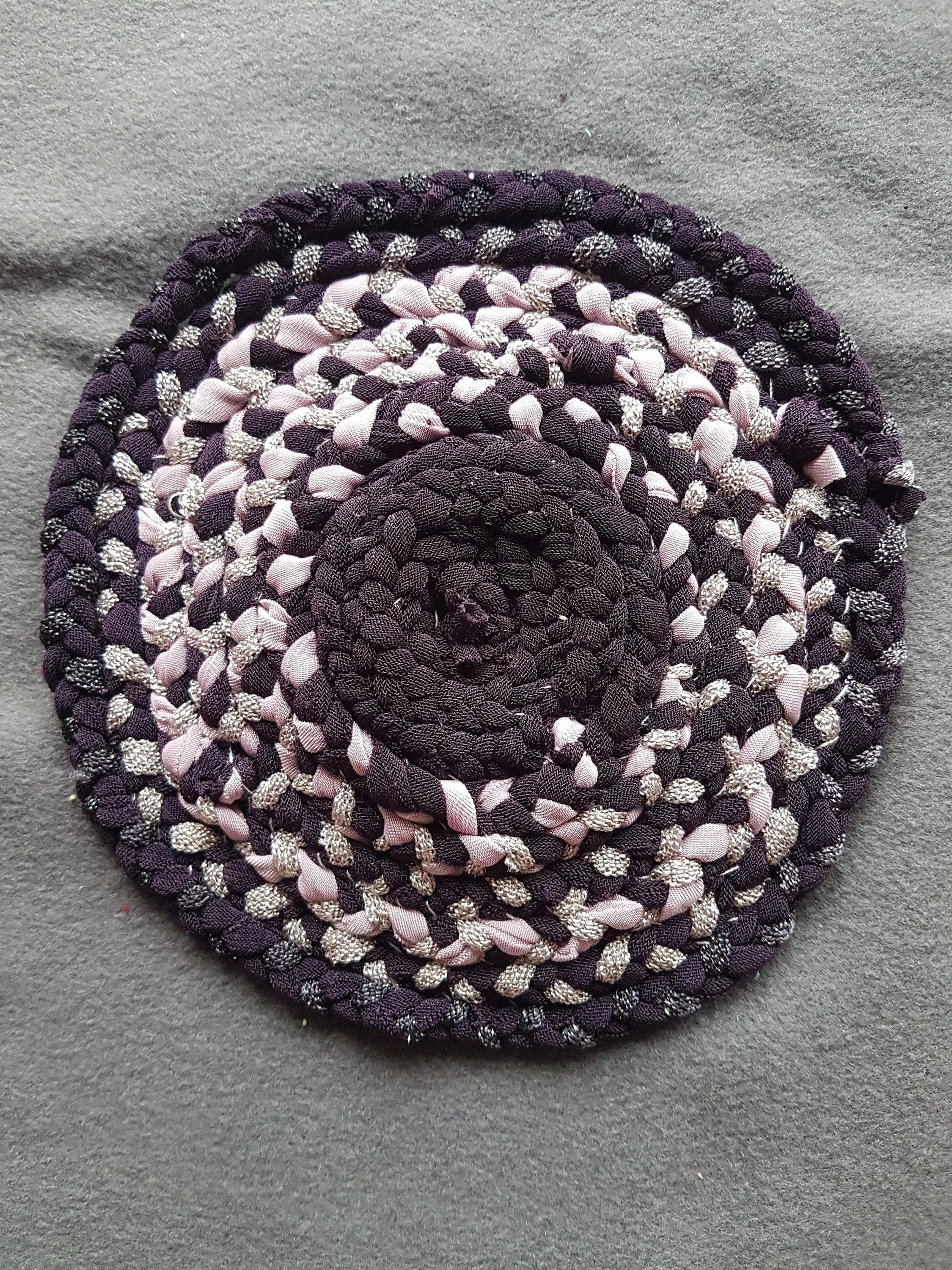 Handmade Coaster Purple Grey Pink Metallic