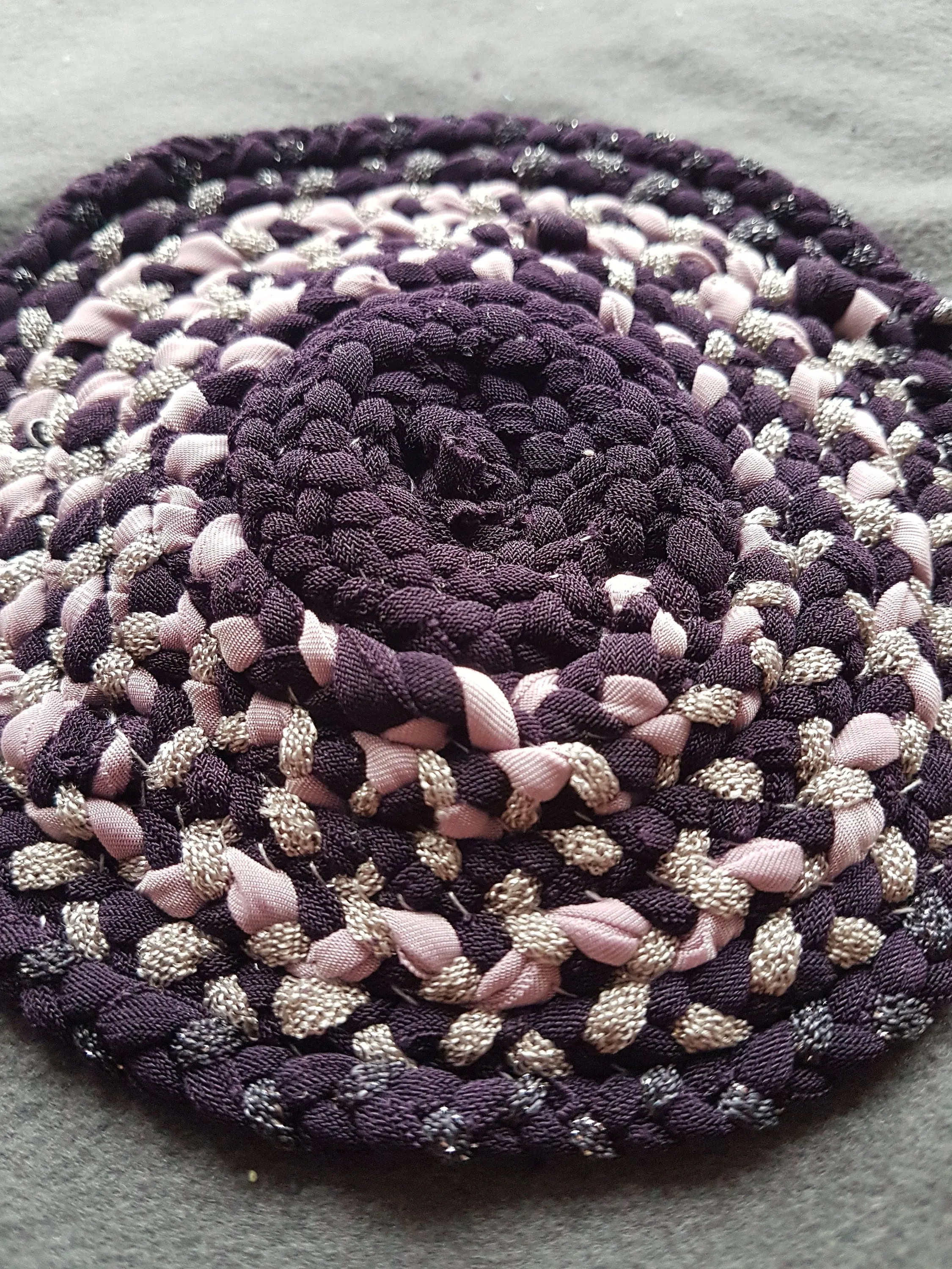 Handmade Coaster Purple Grey Pink Metallic