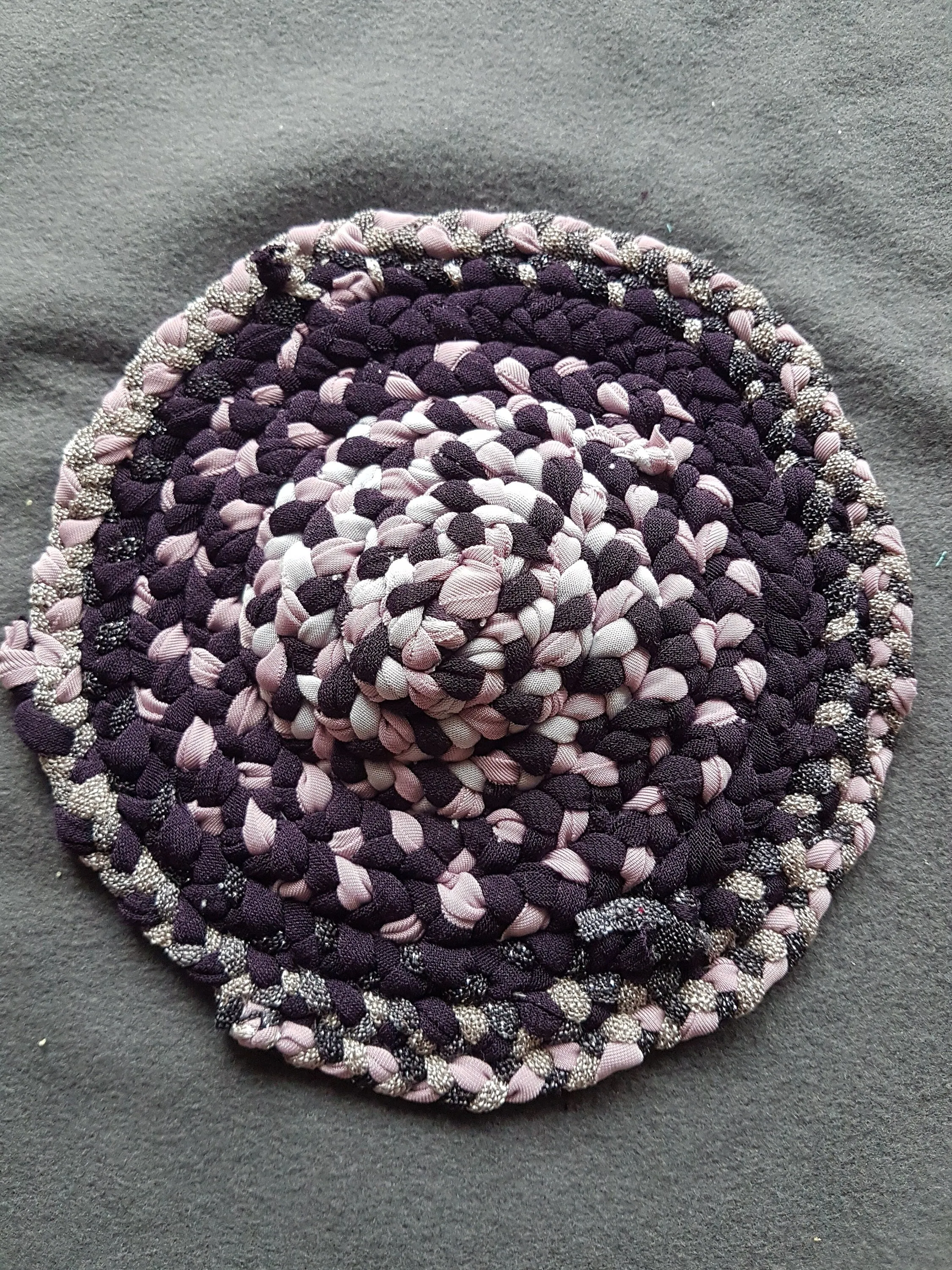 Handmade Coaster Purple Grey Pink Metallic