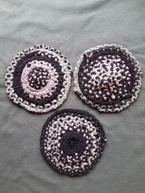 Handmade Coaster Purple Grey Pink Metallic