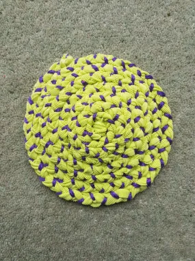 Handmade Coaster Purple, Lime Green