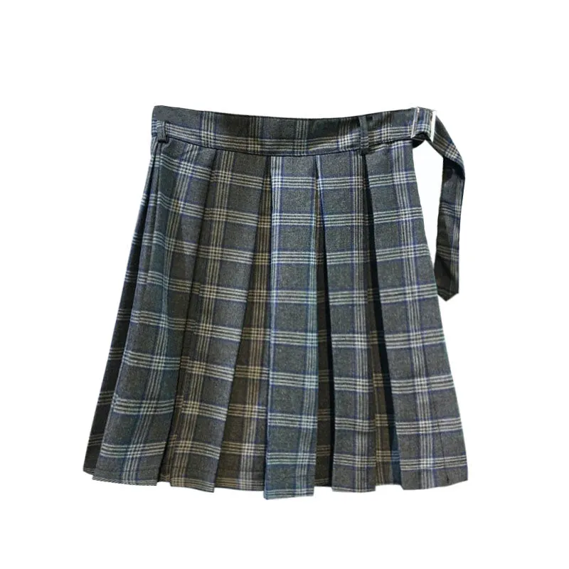 HIGH WAIST IRREGULAR PLAID SKIRT BY61074