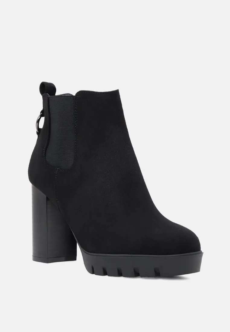 Kasey Chunky Heeled High Ankle Boots