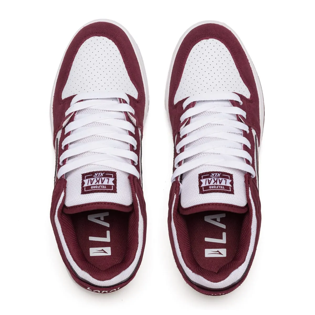 LAKAI - Telford Low Shoes [BURGUNDY/WHITE SUEDE]