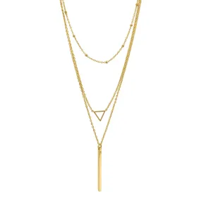 Layered Pendant Necklace Set gold