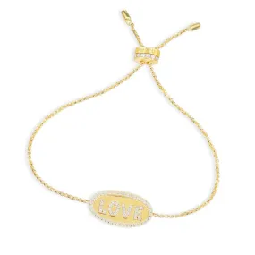 LOVE Adjustable Bracelet - Yellow Silver