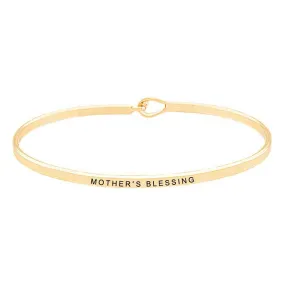 Mother's Blessing Brass Thin Metal Hook Bracelet