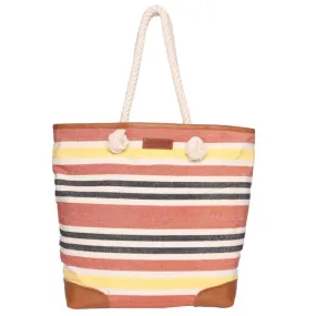 Multi Stripe Shopper Bag With Twisted Dori Handle