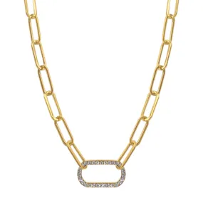 Paper Clip Chain with Oversized Link Necklace gold