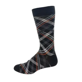 "Plaid " Cotton Dress sock by Point Zero-Large