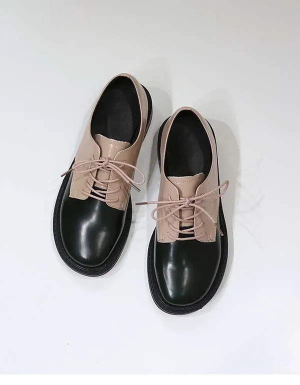 Round Head Handmade Vintage Leather Shoes