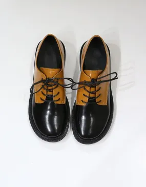 Round Head Handmade Vintage Leather Shoes