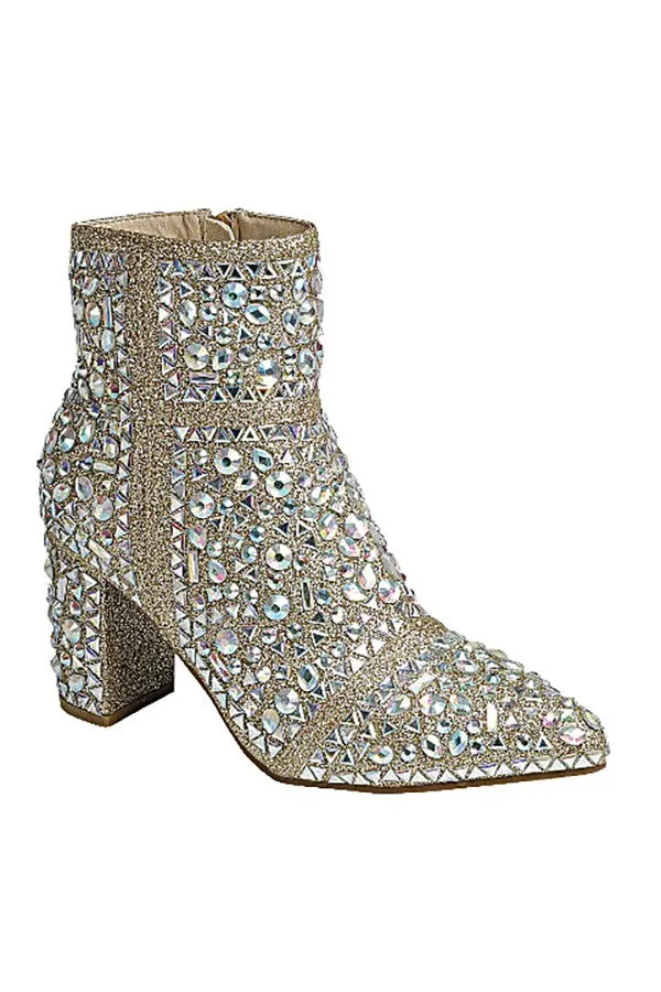 Stand Out Rhinestone Ankle Bootie