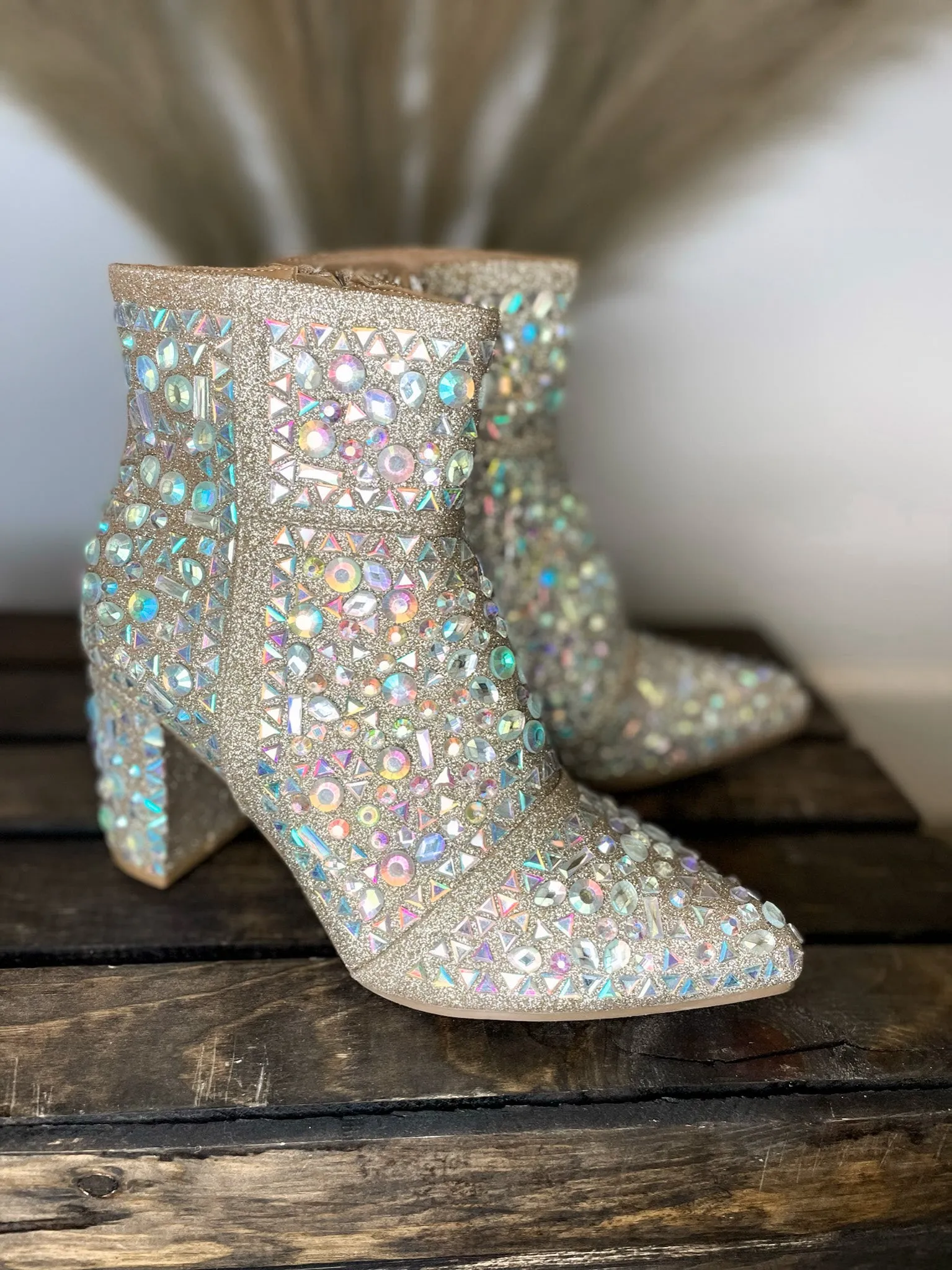 Stand Out Rhinestone Ankle Bootie