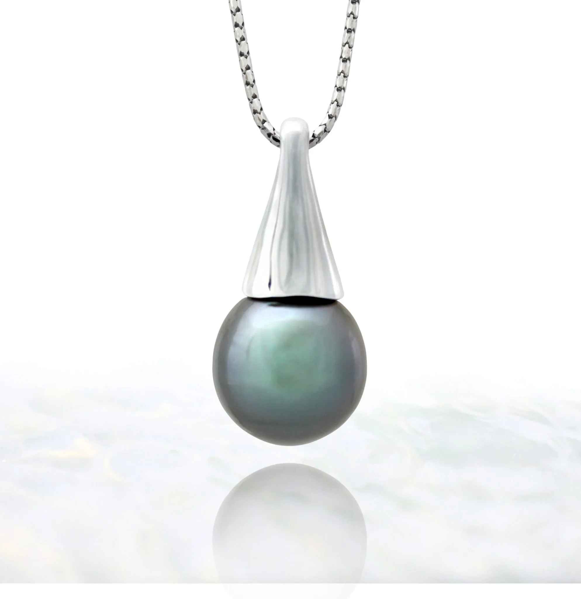 Tahitian pearl pendant - Sterling silver