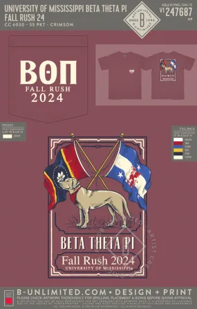 University of Mississippi Beta Theta Pi - Fall Rush 24 - CC - 6030 - SS Pocket - Crimson