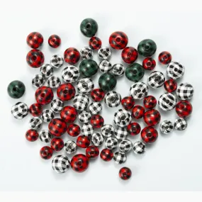 Wholesale 10pcs 14-20MM Plaid Color Wood Beads